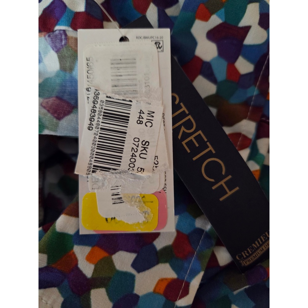 NWT Cremieux Premium Denim Mens 3XB Shirt Multi Color Splatter Print Stretch - Picture 8 of 10